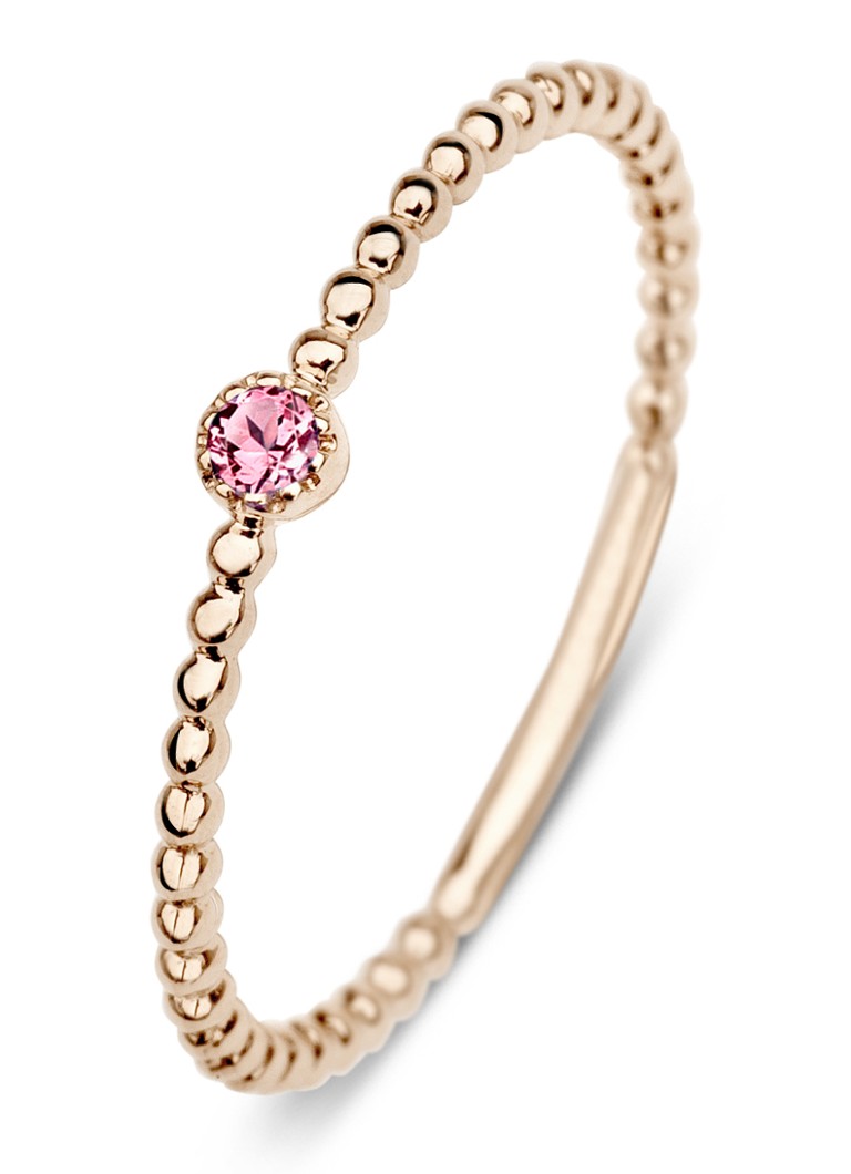 Diamond Point Rose Gold Ring 0.04 ct Tourmaline Joy