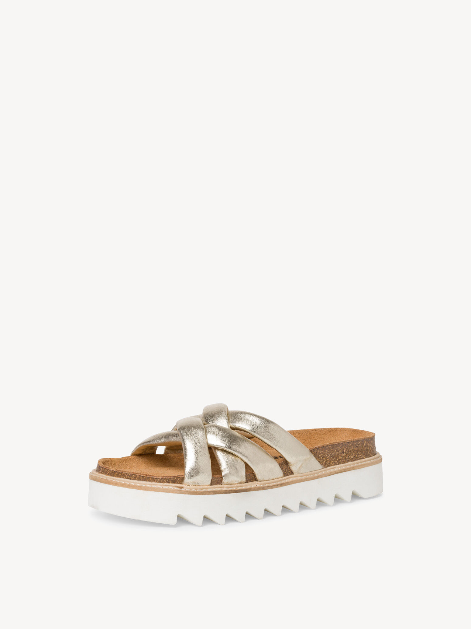 Mule en cuir - métallique
