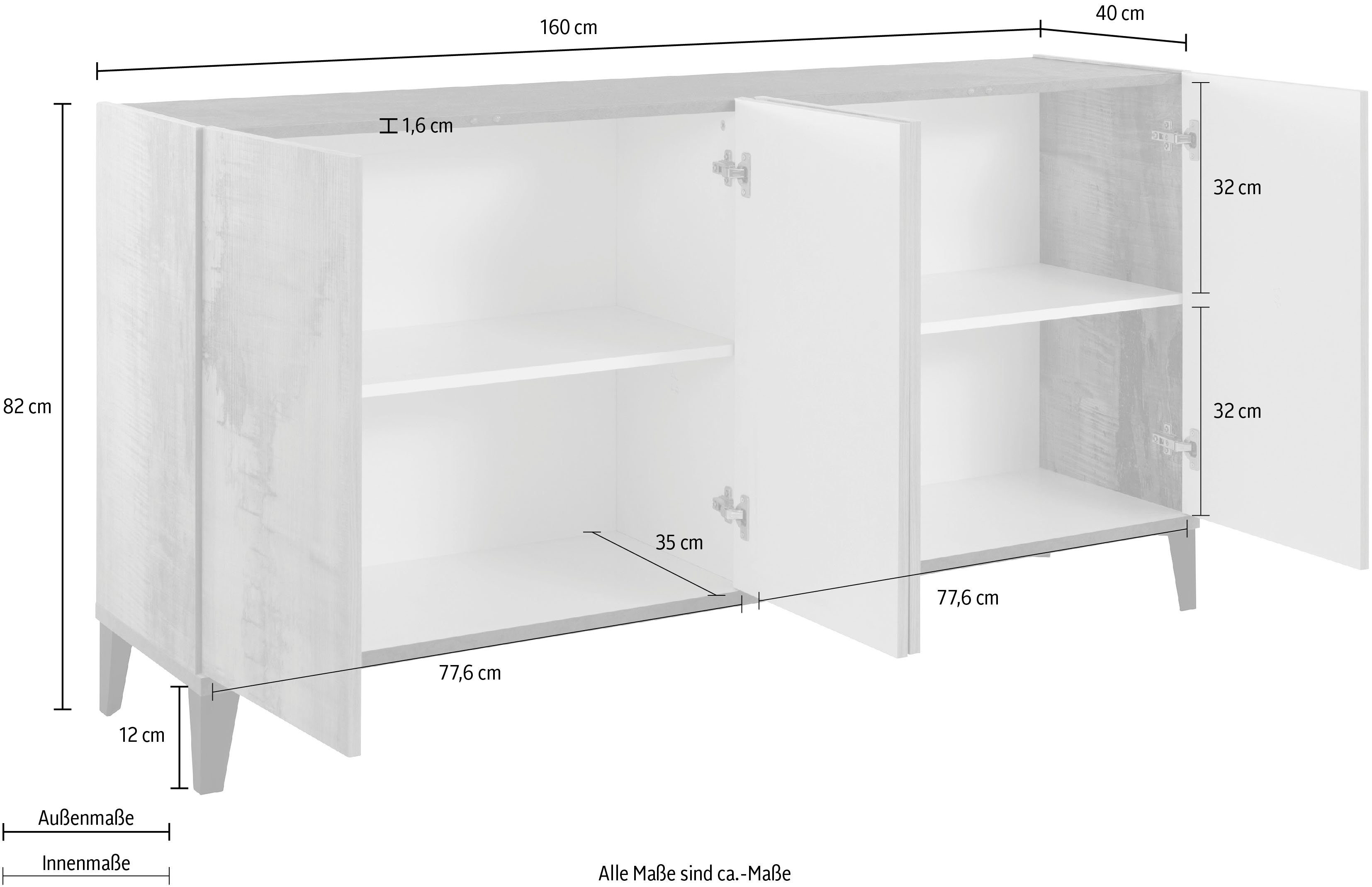 INOSIGN Sideboard sunrise, Breite 160 cm