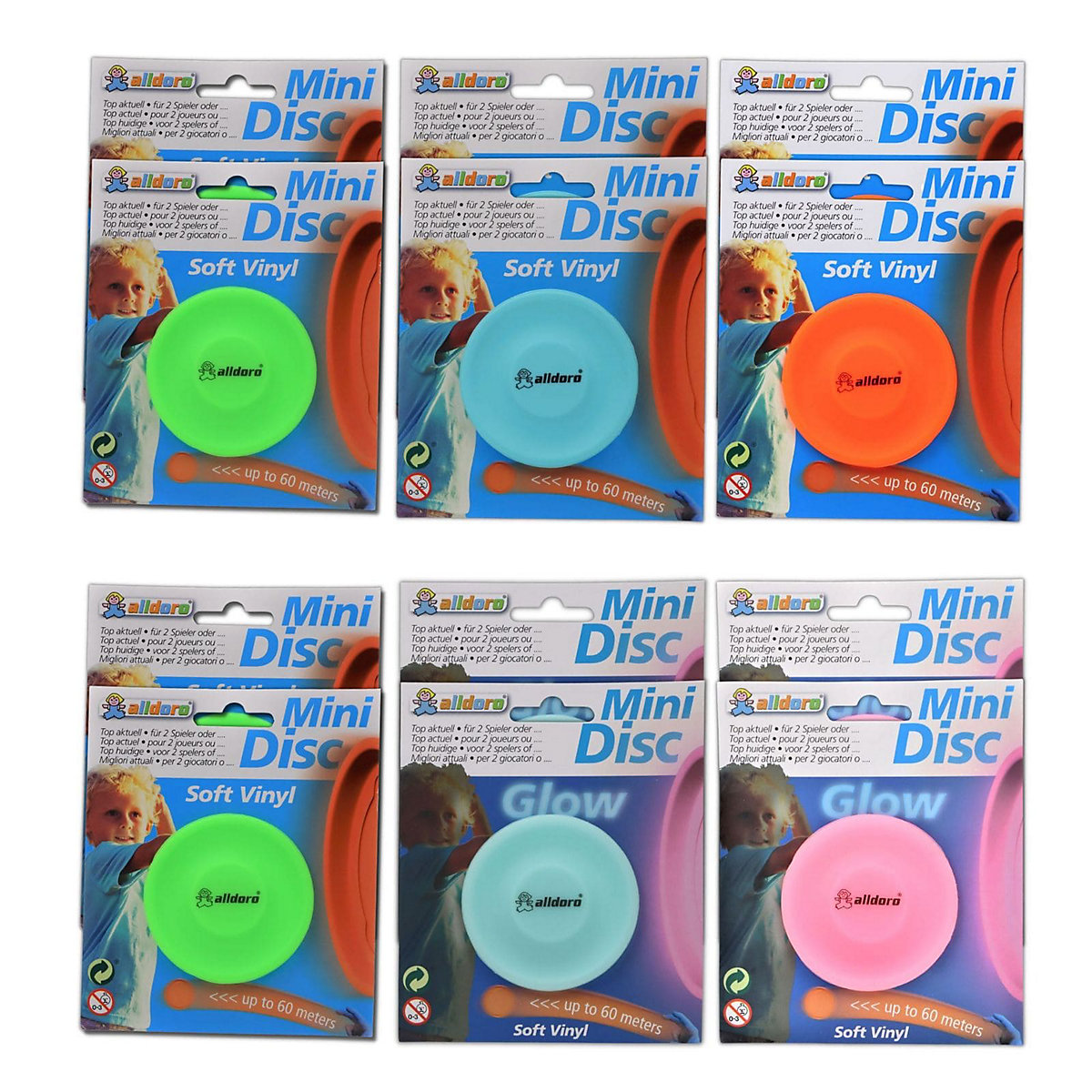 Mini Disc 12er Set neon + glow Farbmix
