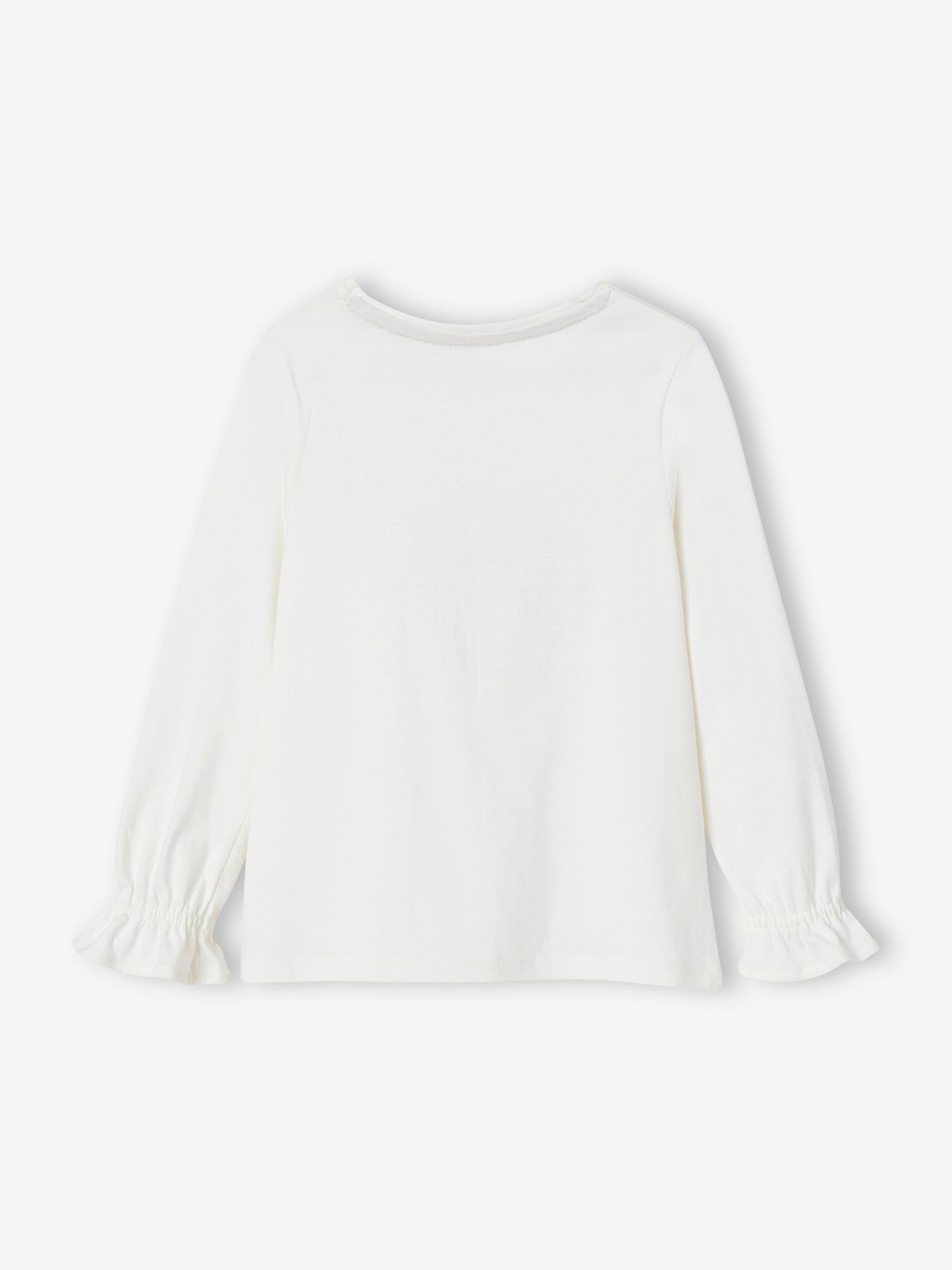 Vertbaudet Mädchen Shirt mit Rüschen - wollweiß