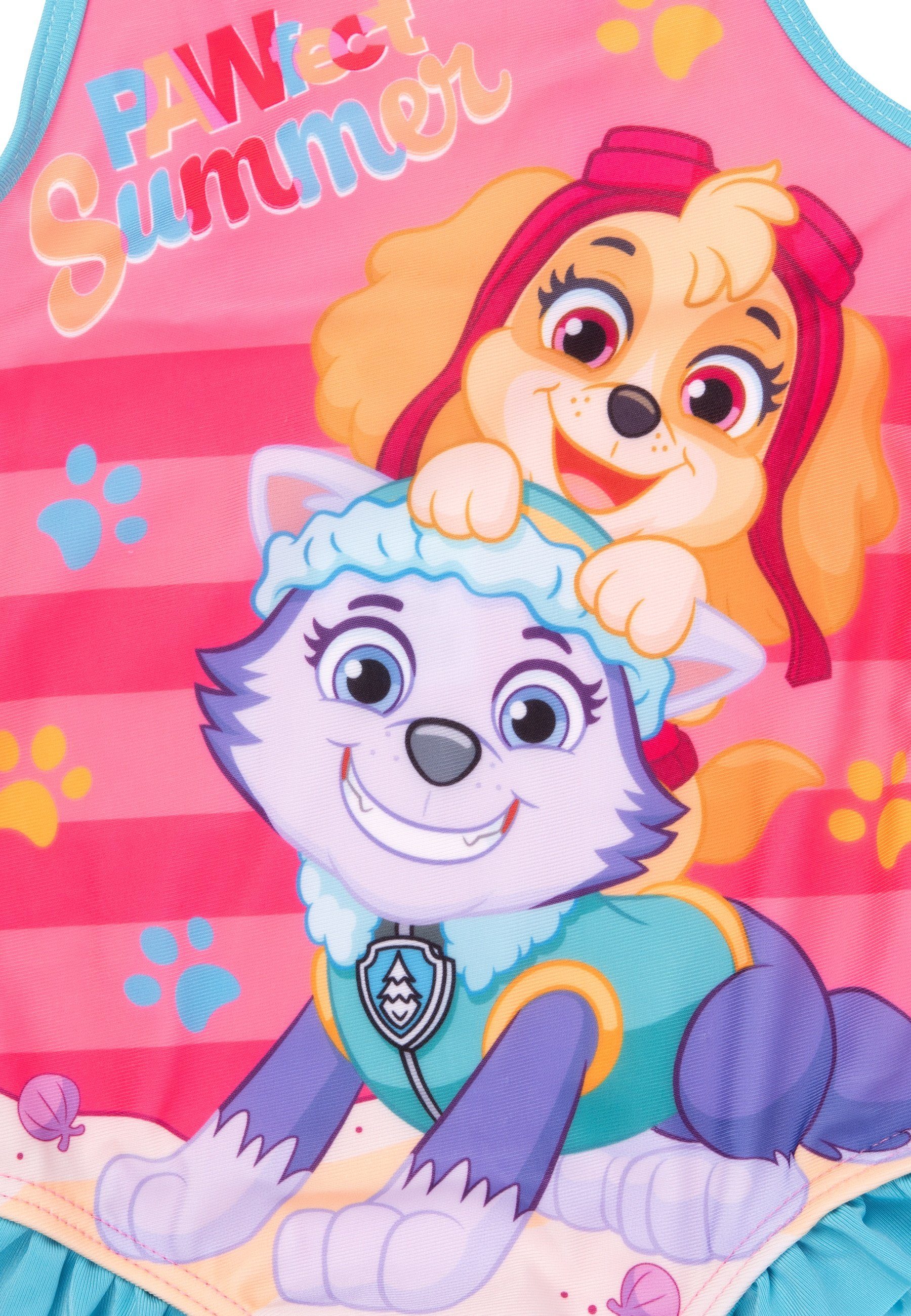 United Labels® Badeanzug Paw Patrol Badeanzug mit Rüschen für Mädchen Schwimmanzug