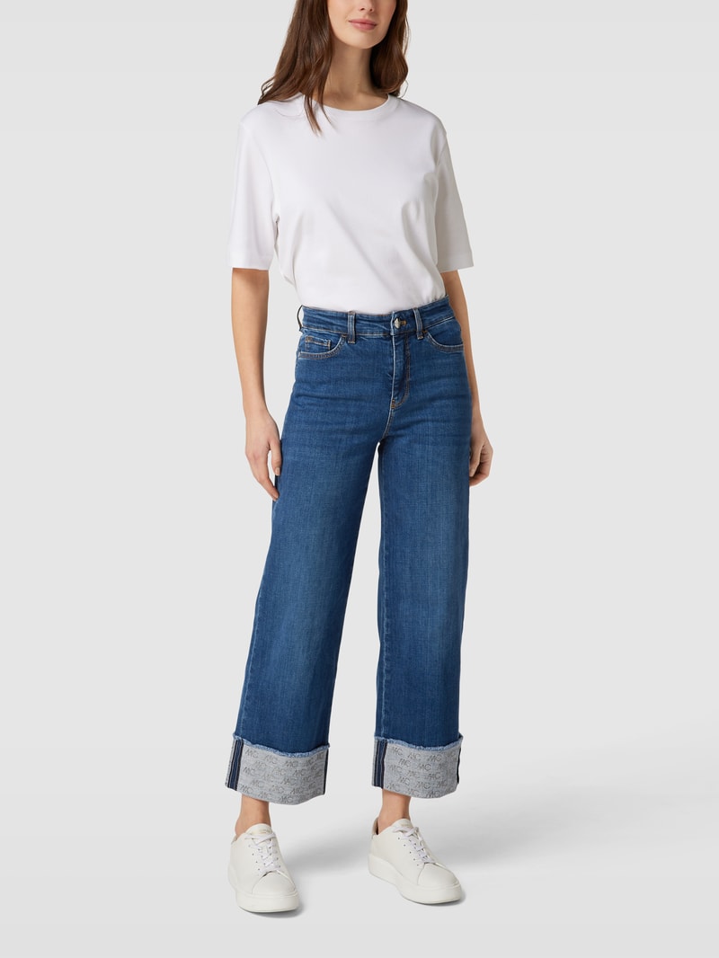 Feminine Fit Jeans mit Label-Design Modell 'FÈS' in jeans