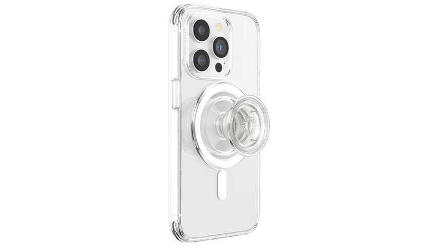 PopGrip für MagSafe rund - ausziehbarer Handy-Griff Handyhalter -  Clear