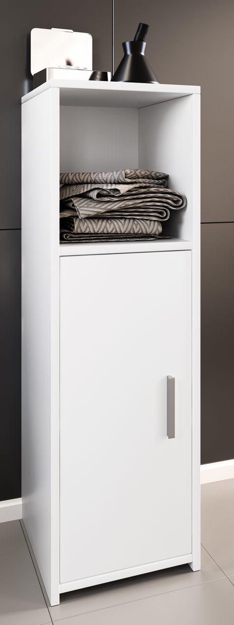 VCM Midischrank mit Drehtüre und 2 Fächer Zalo L Weiß