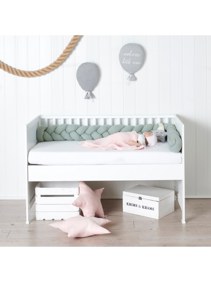 nordic coast company  Bettschlange in Mint- (L) 180 cm geflochten günstig kaufen onesize