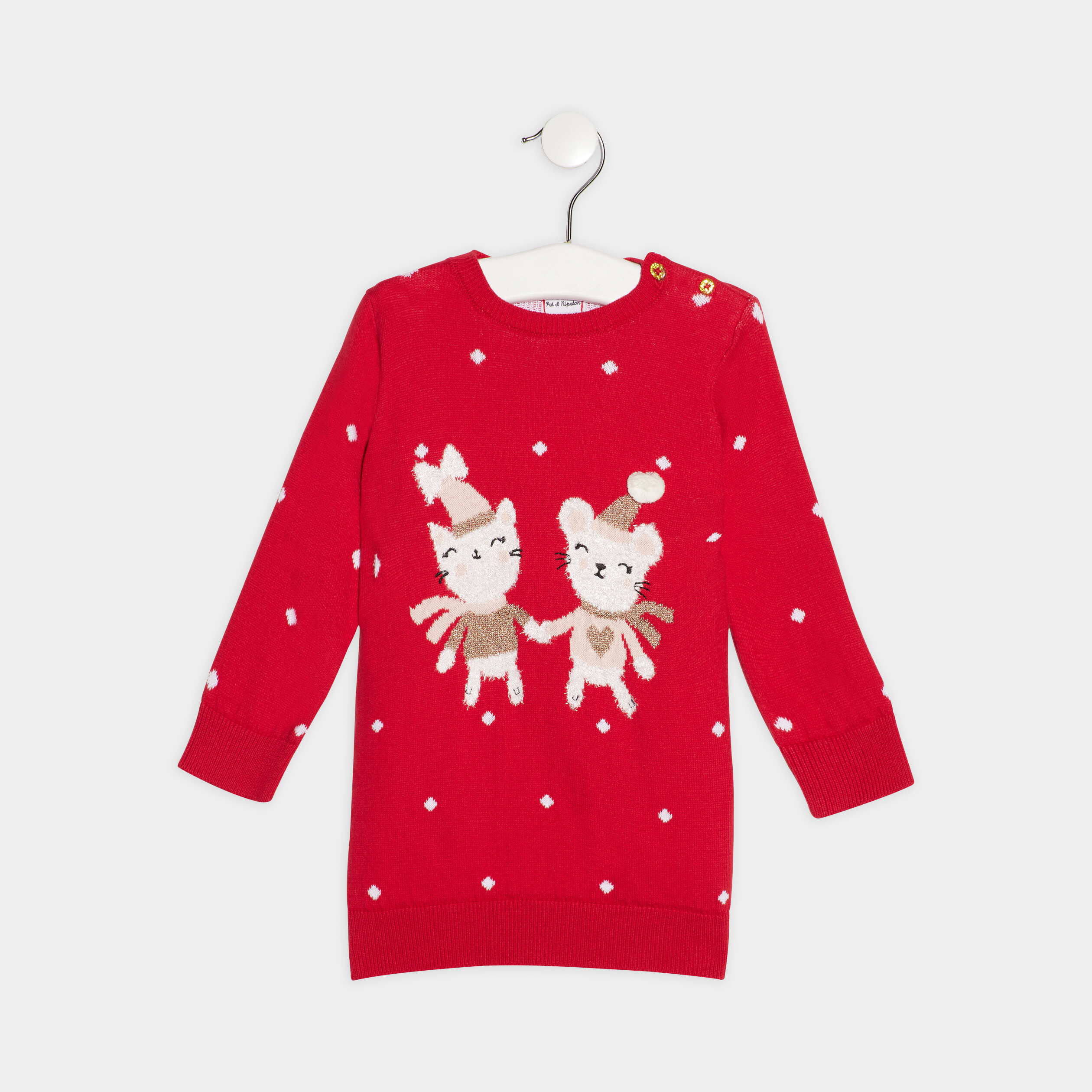 Robe pull droite rouge bébé fille | La Halle