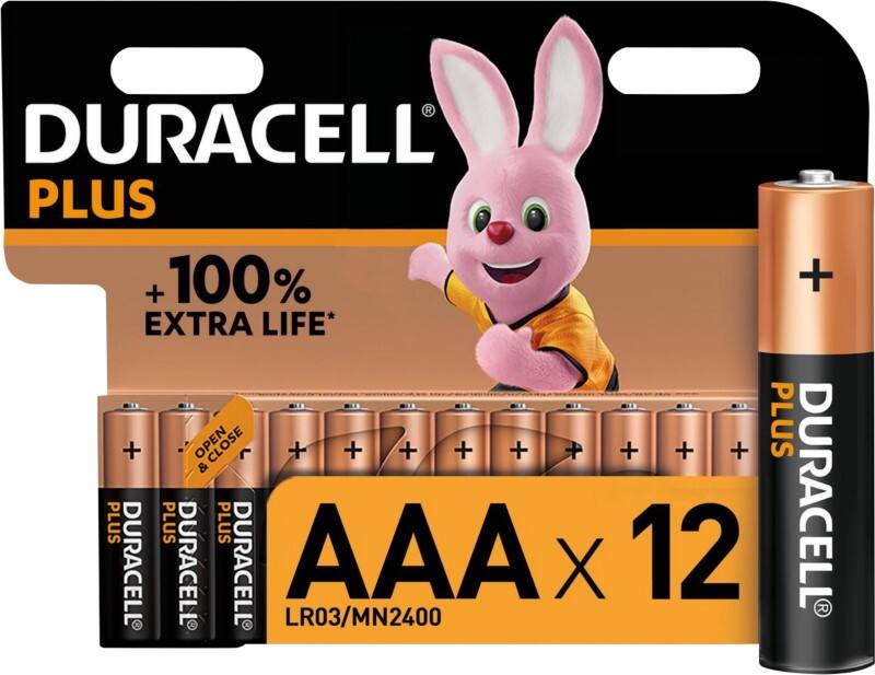 Duracell-Batterien Plus 100 AAA 12 Stück