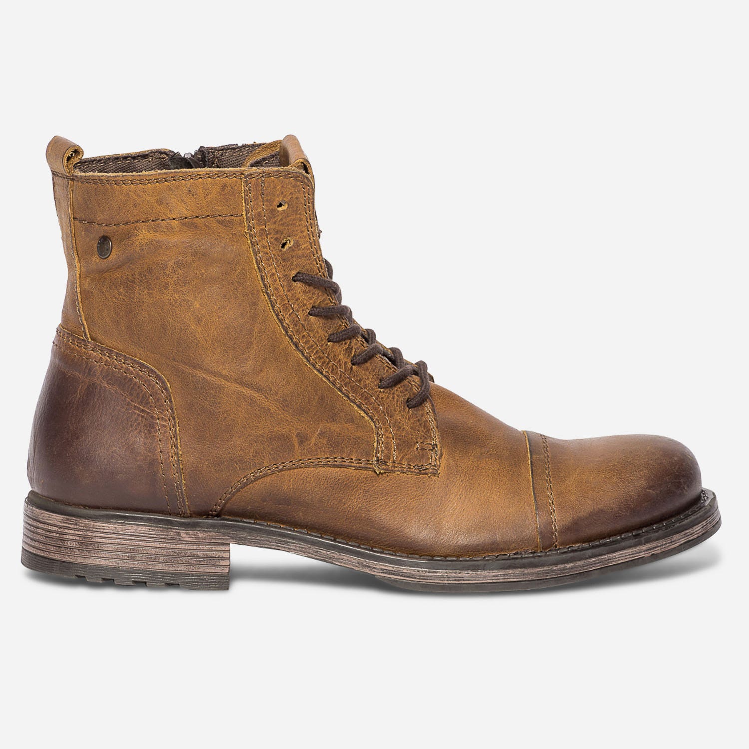 Boots JACK & JONES marron en cuir