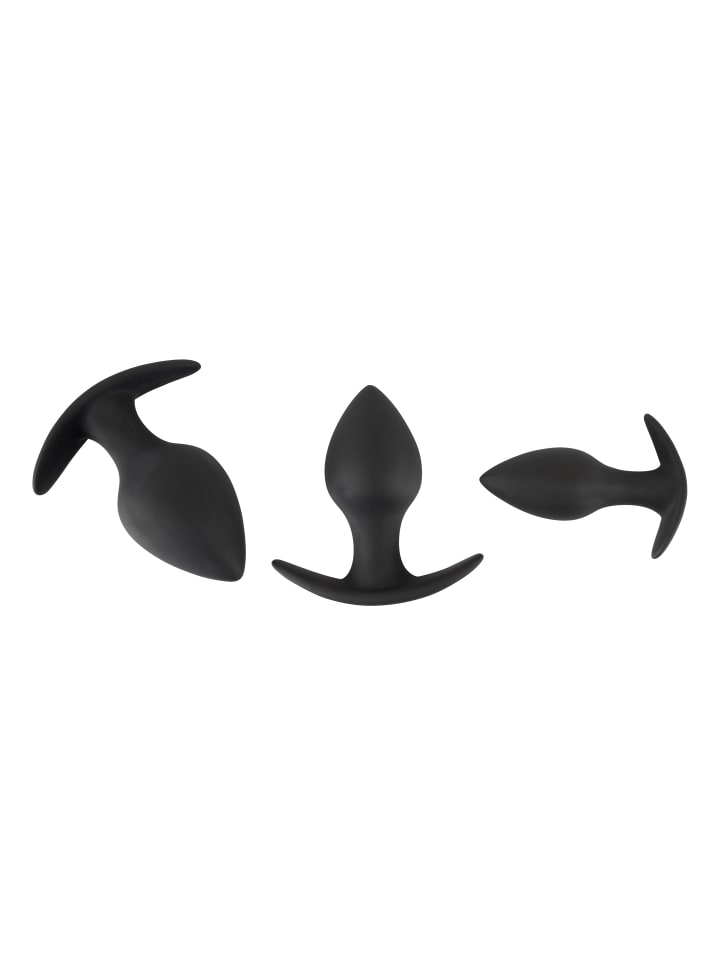 Black Velvets Analplug 3-teiliges Anal-Trainer-Set in schwarz günstig kaufen 10 cm
