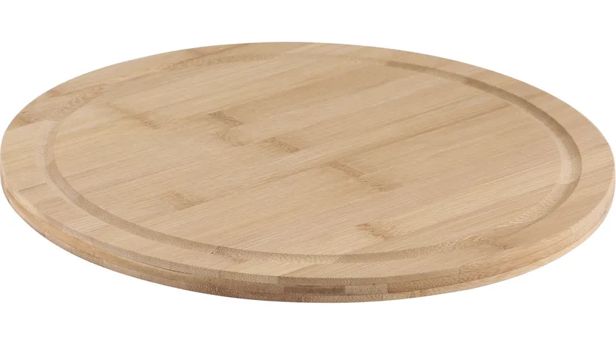 axentia Fleischteller Bambus mit Saftrille Ø 30cm