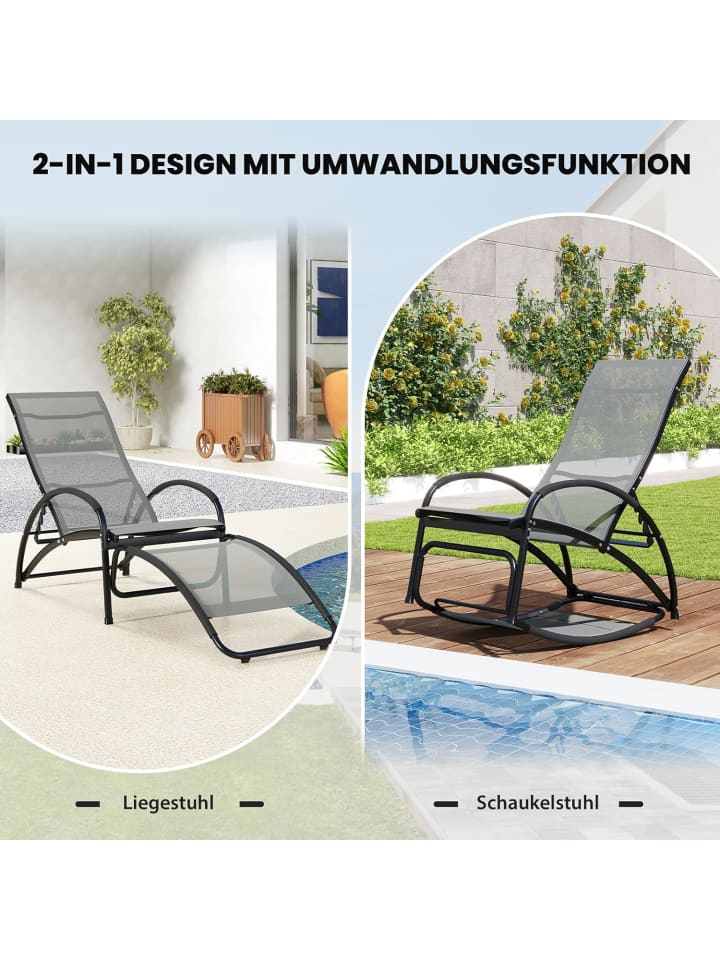 COSTWAY 2 in 1 Sonnenliege in Grau günstig kaufen onesize