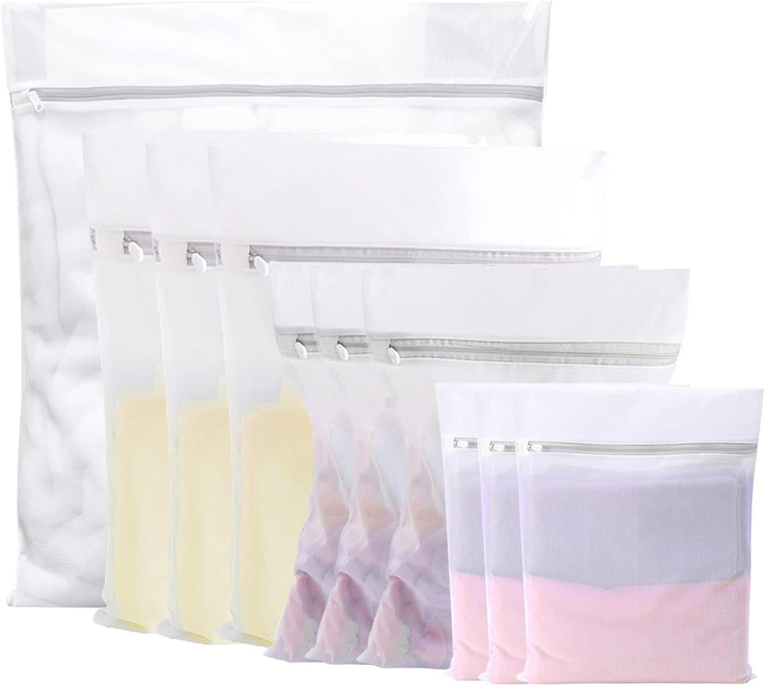 ASLENY Wäschenetz 10 Stück Wäschenetze für die Waschmaschine, mit Reißverschluss,(10-St), für Blusen, BHs, Strumpfwaren, Unterwäsche, Dessous und Babykleidung