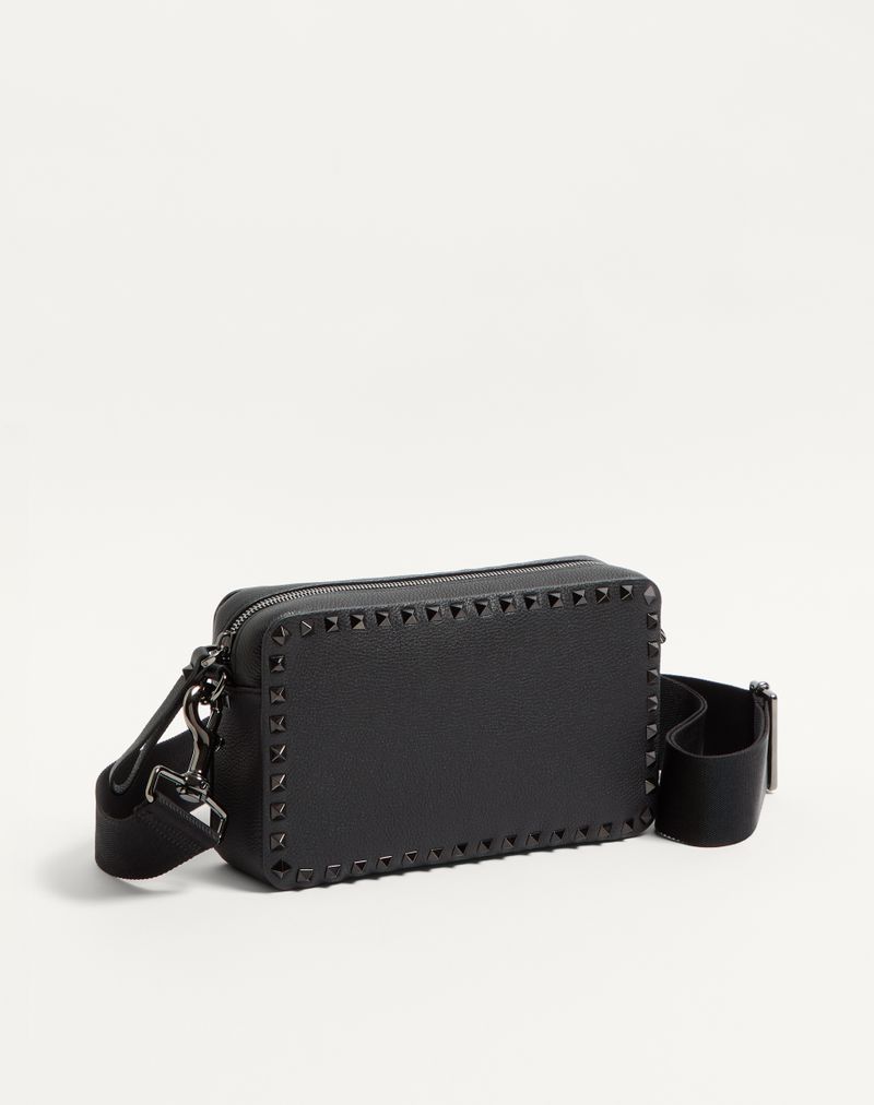 Rockstud schoudertas van generfd kalfsleer