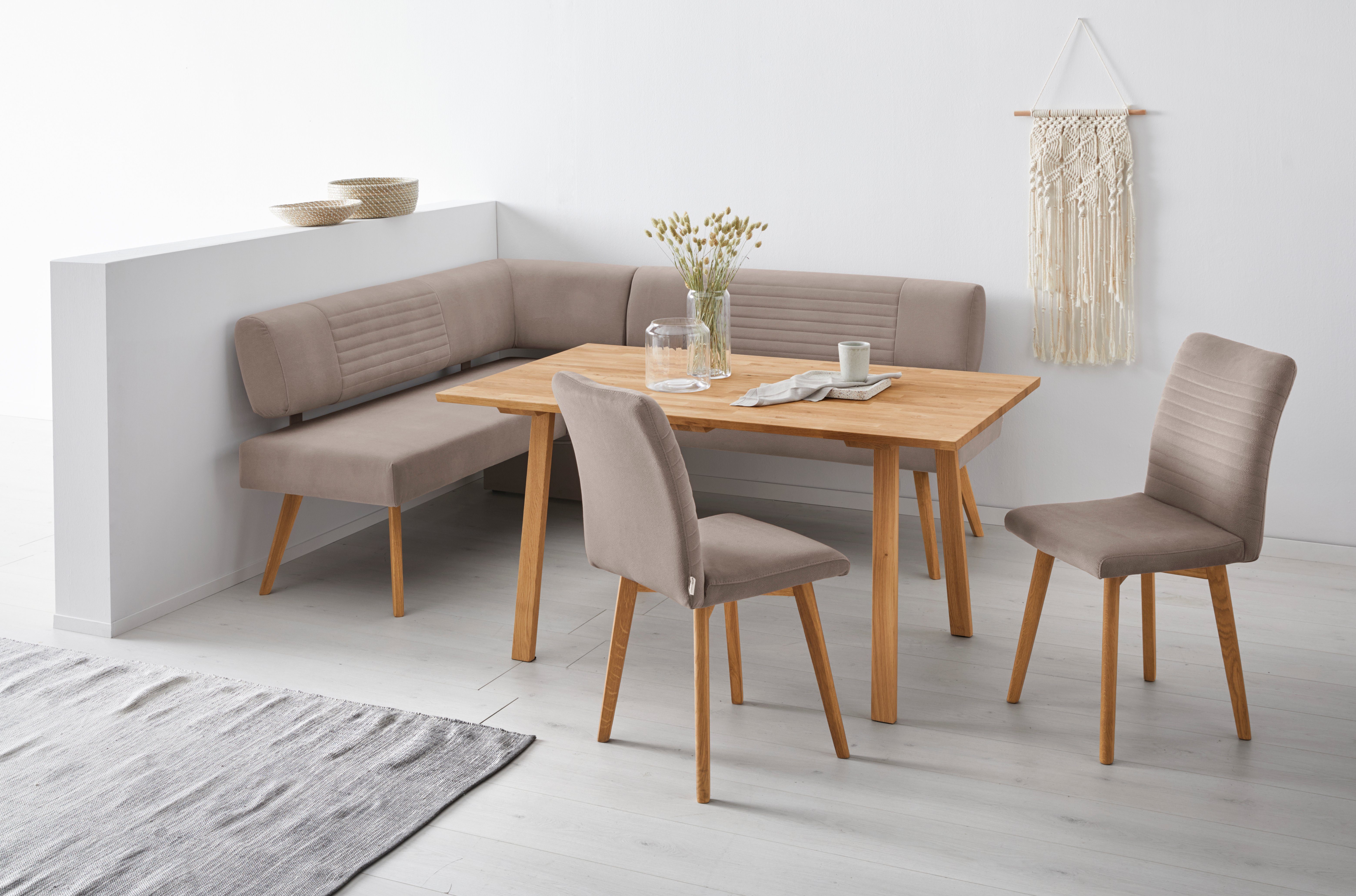 OTTO products 4-Fußstuhl Alessja (Set, 2 St), Bezug aus Microfaser, Gestell aus Eiche Massivholz