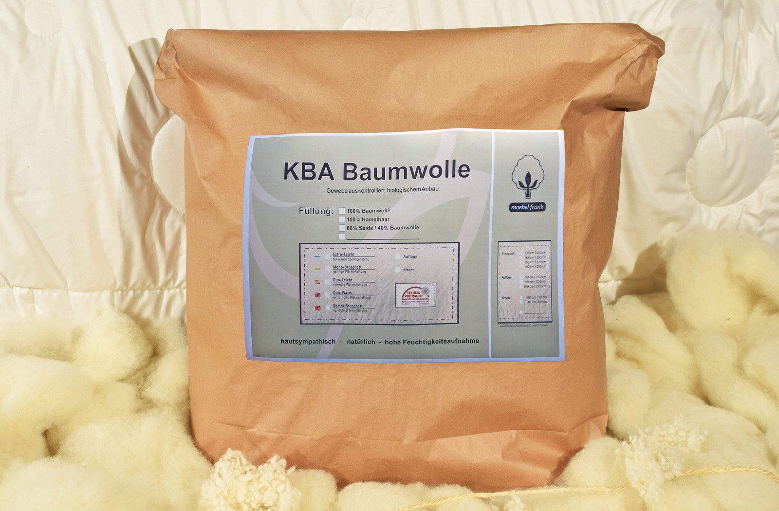 Baumwollbettdecke, Sarah, franknatur, Füllung: 100% Baumwolle, Bezug: 100% Baumwolle kbA, leichte Sommerdecke aus Baumwolle