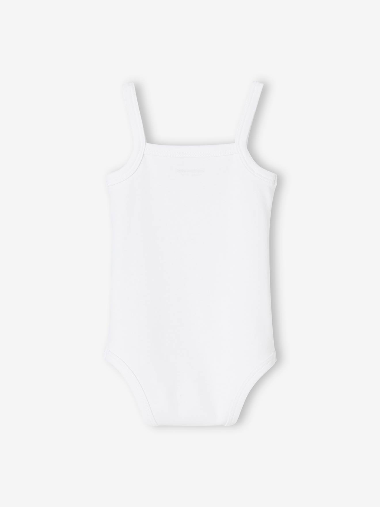 Vertbaudet 5er-Pack Baby Bodys, schmale Träger  BASIC Oeko-Tex - pack weiß