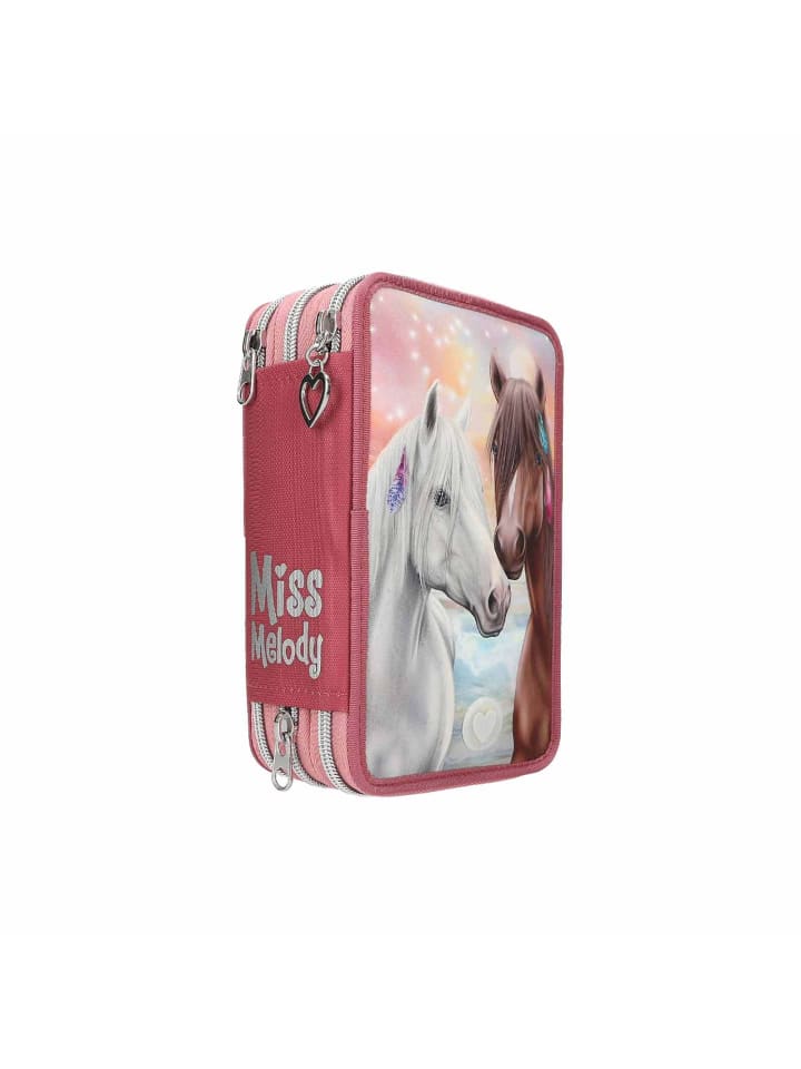 Depesche 3-Fach Federtasche LED Pferde Miss Melody 20 x 13 x 7,5 cm in rostrot günstig kaufen onesize