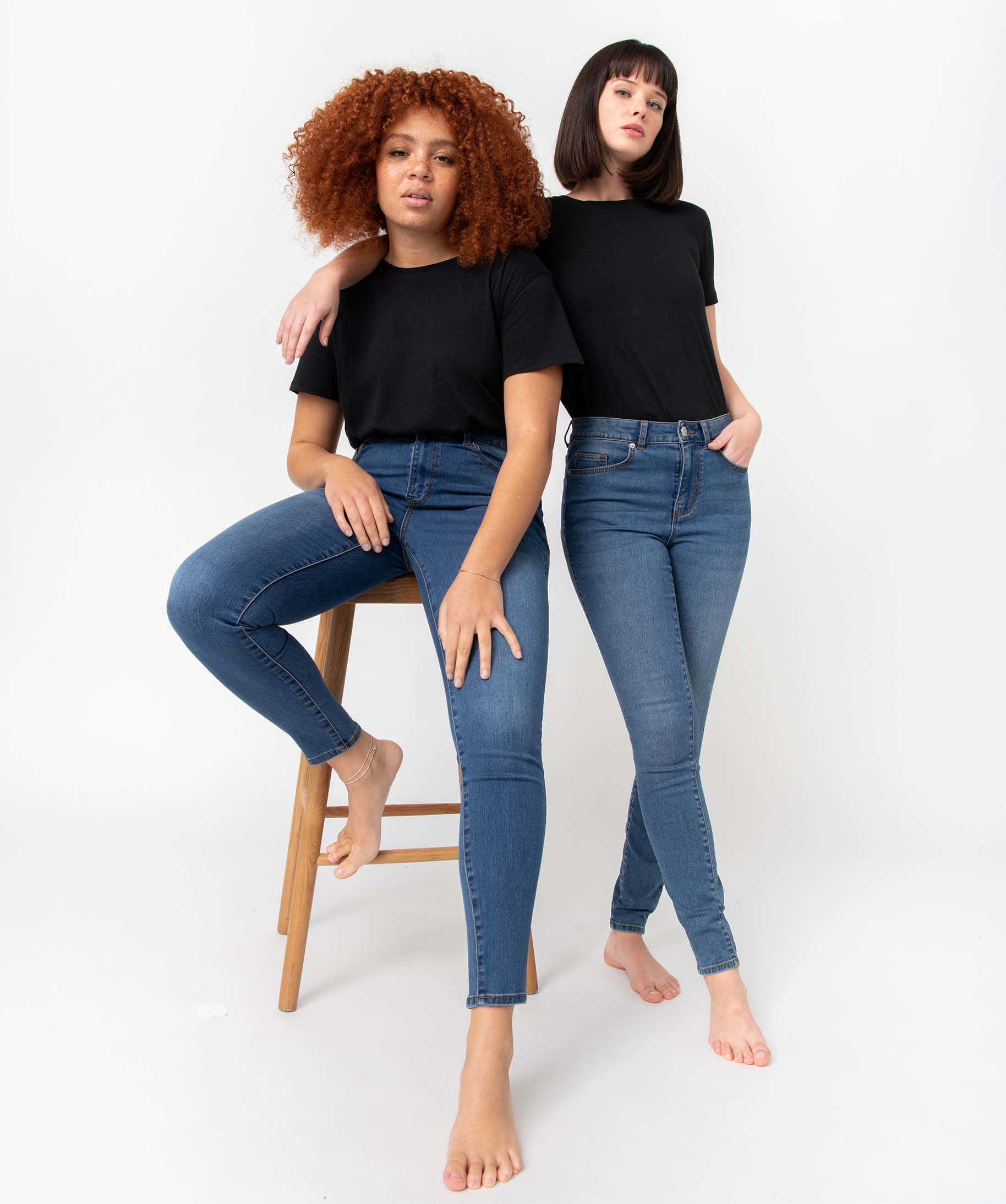 Jean femme coupe skinny taille haute brut | GEMO