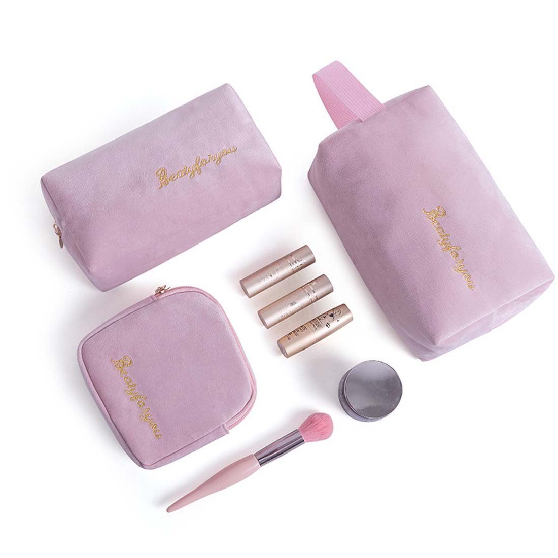 FIDDY Aufbewahrungstasche Tragbare Make-up-Aufbewahrungstasche für Damen (vierteiliges Set aus tragbaren Aufbewahrungstaschen mit großem Fassungsvermögen, 4-tlg)
