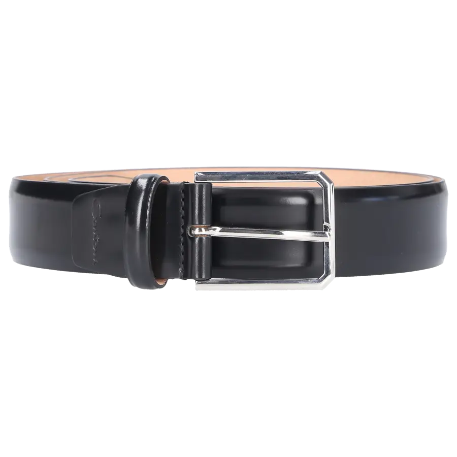 Santoni - Herrengürtel Leder - schwarz