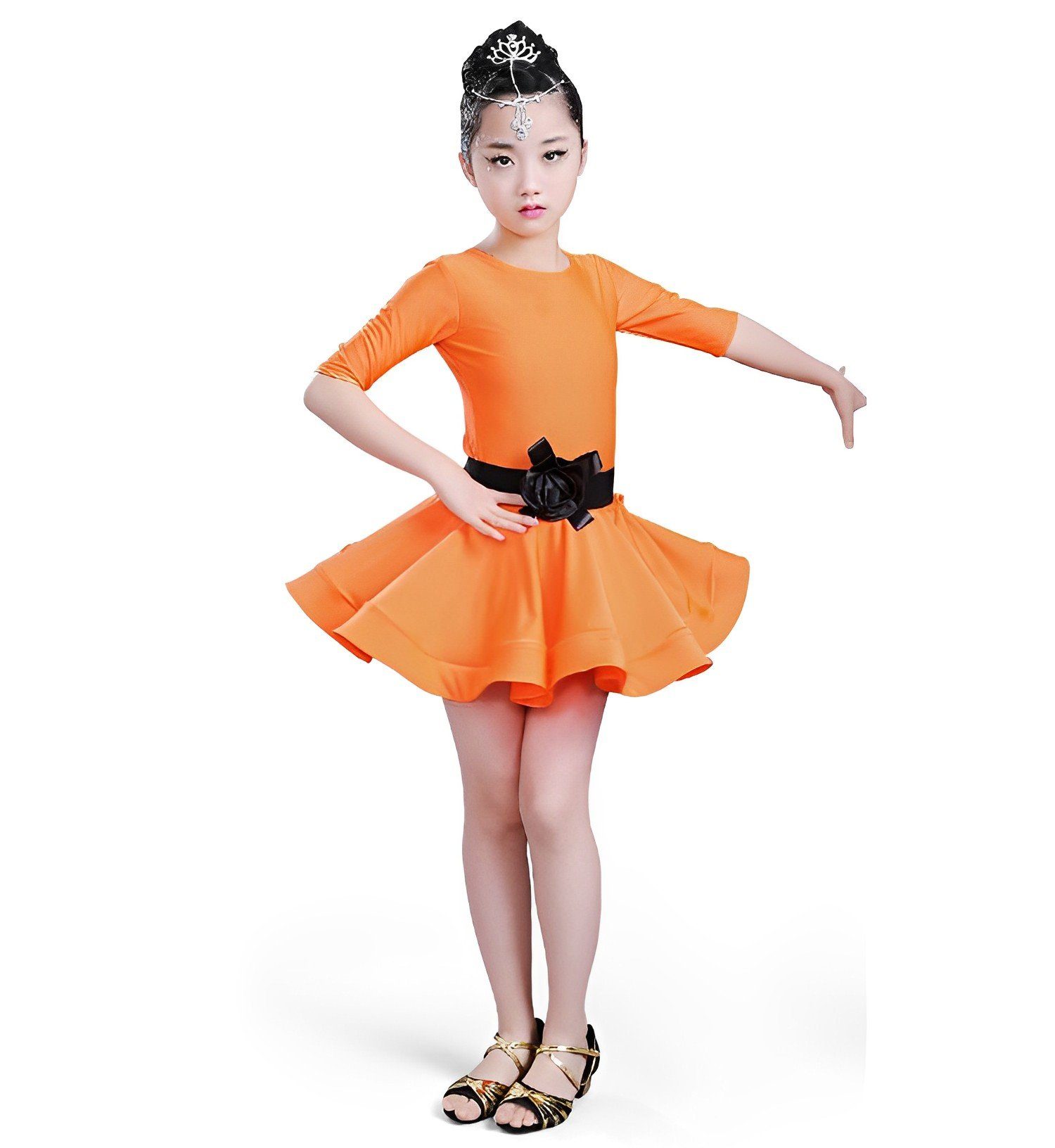 Matissa & Dad Tüllkleid Tanzkleid Ballett Latin Samba Kleid Röcke für Mädchen 3-15 Jahre