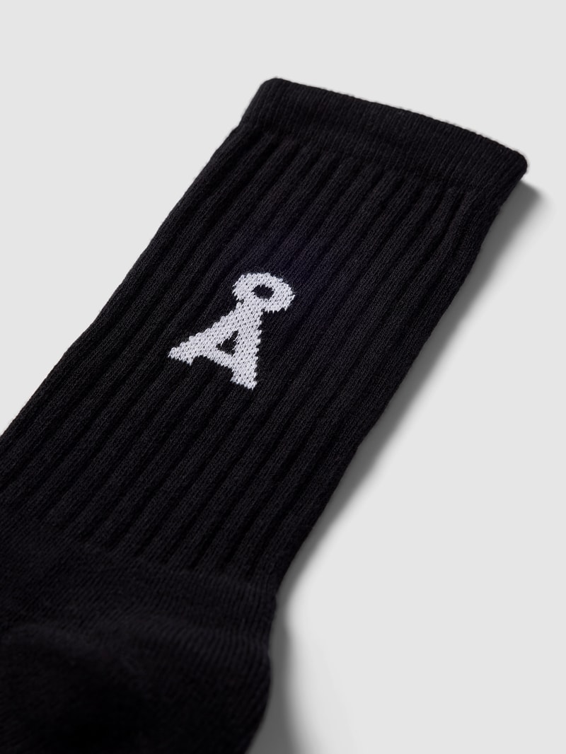 Socken mit Label-Detail Modell 'SAAMU' in schwarz