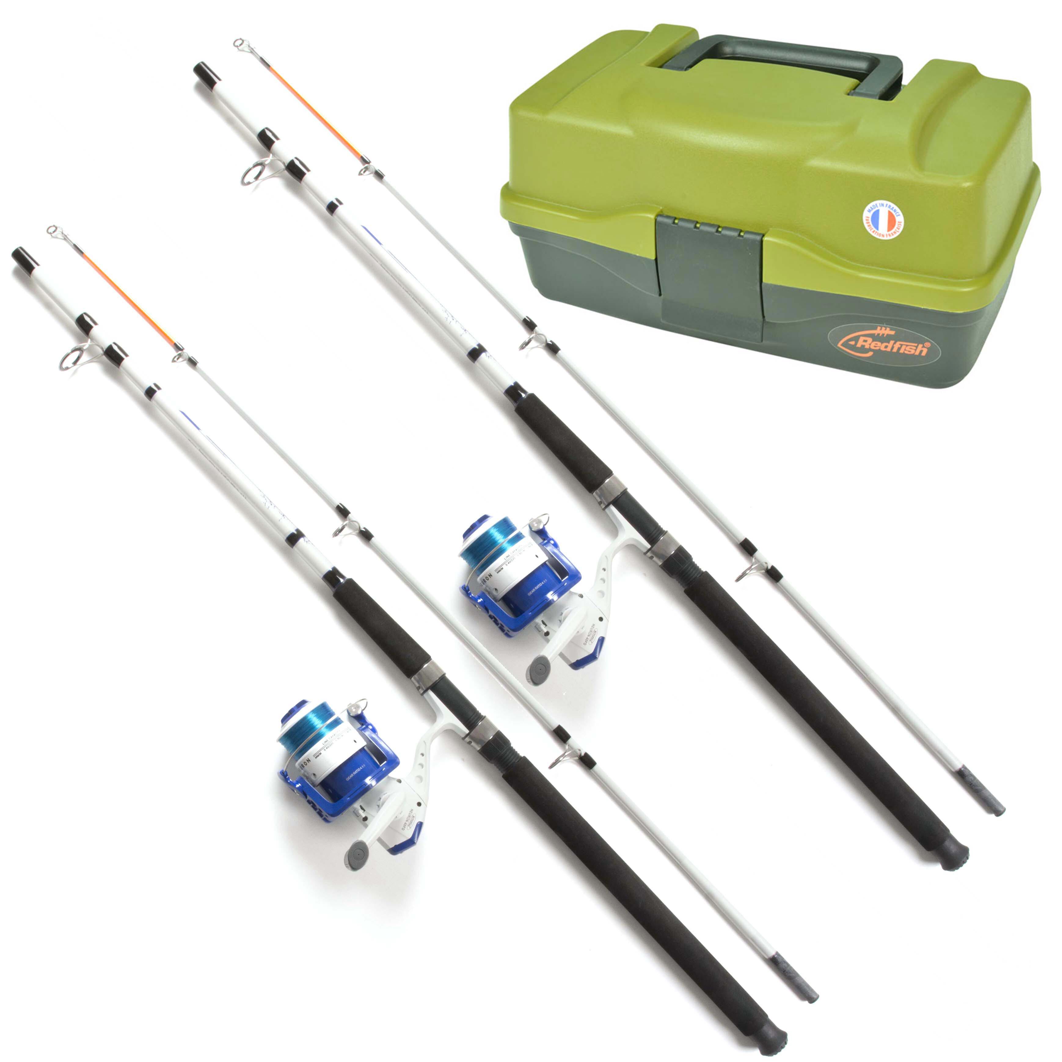 Mitchell Neuron Boat 2.10 Paket: 2 Ruten + 2 Rollen + Angelkoffer