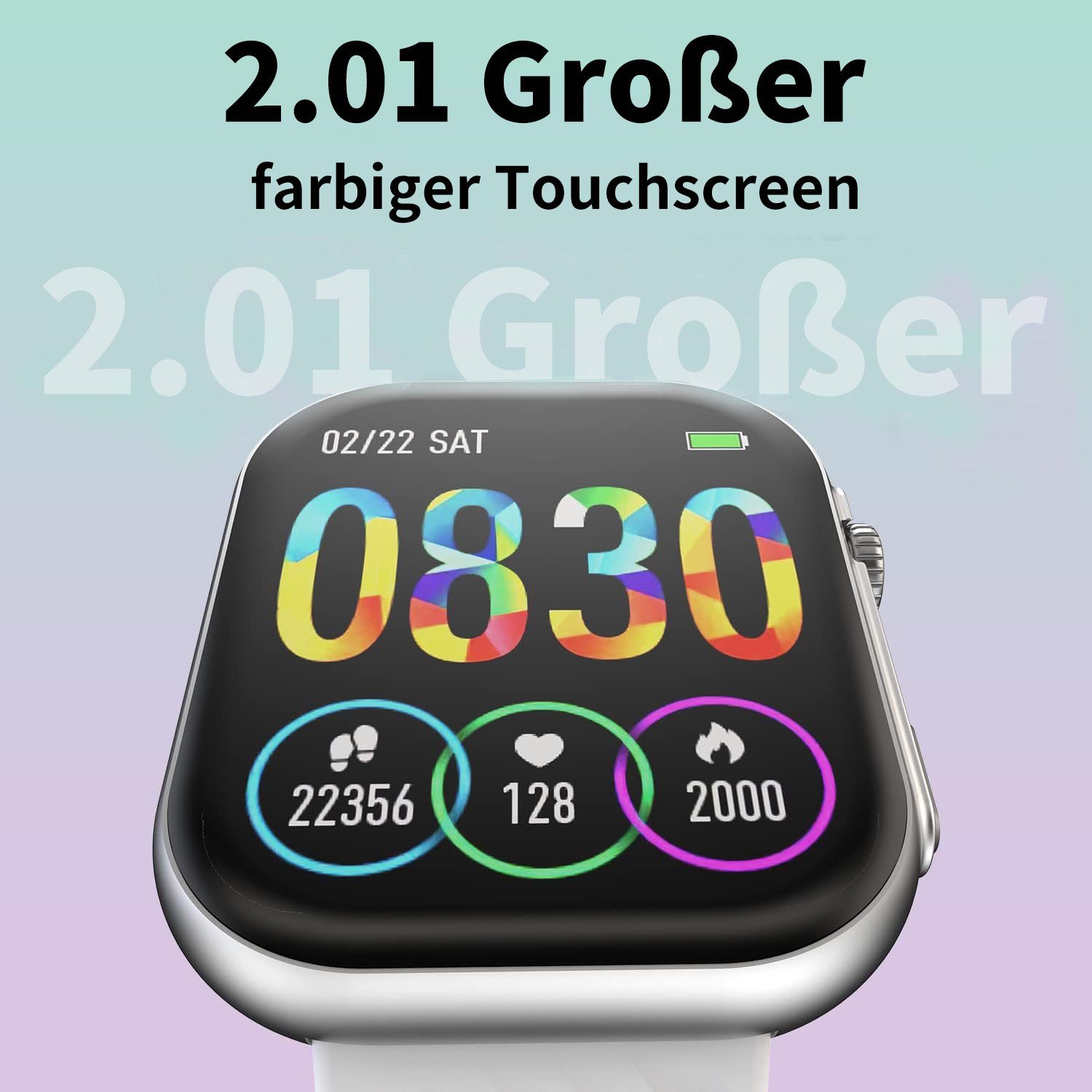 JOEAIS Damen Smartwatch Fitnessuhr Sport Watch Fitnessarmband Smartwatch (2.01 