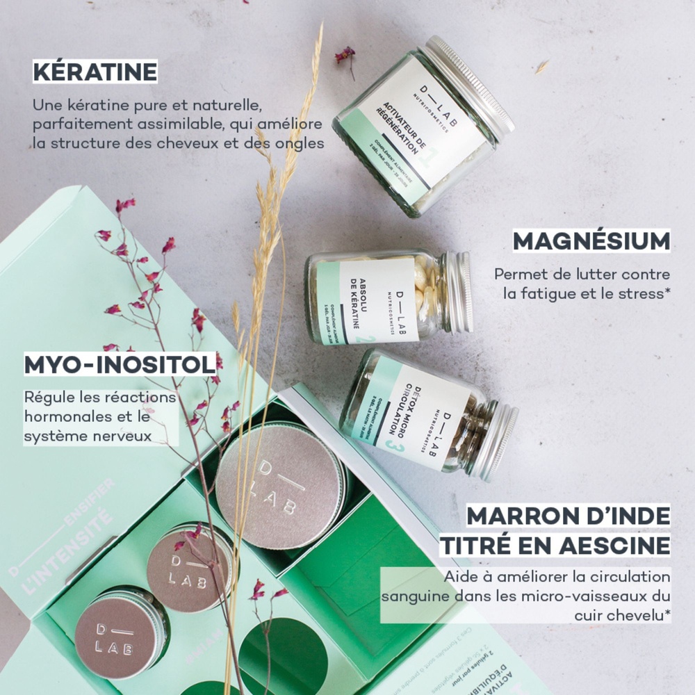 D-Lab Nutricosmetics Programme Masse-Capillaire Chute & Cheveux affinés