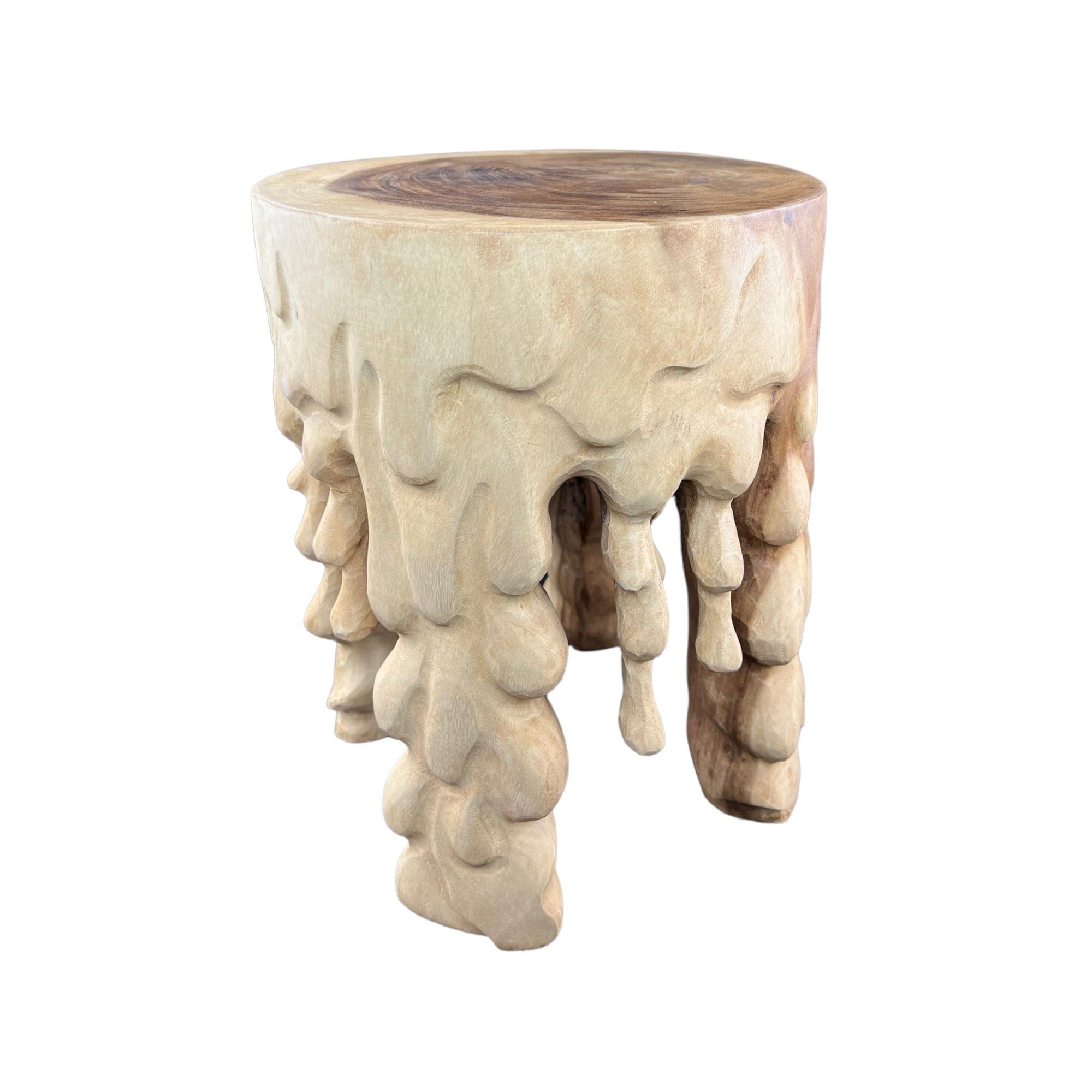 FaHome Beistelltisch Holzhocker Rund - Beistelltisch Holz Hocker - vielseitiger Couchtisch