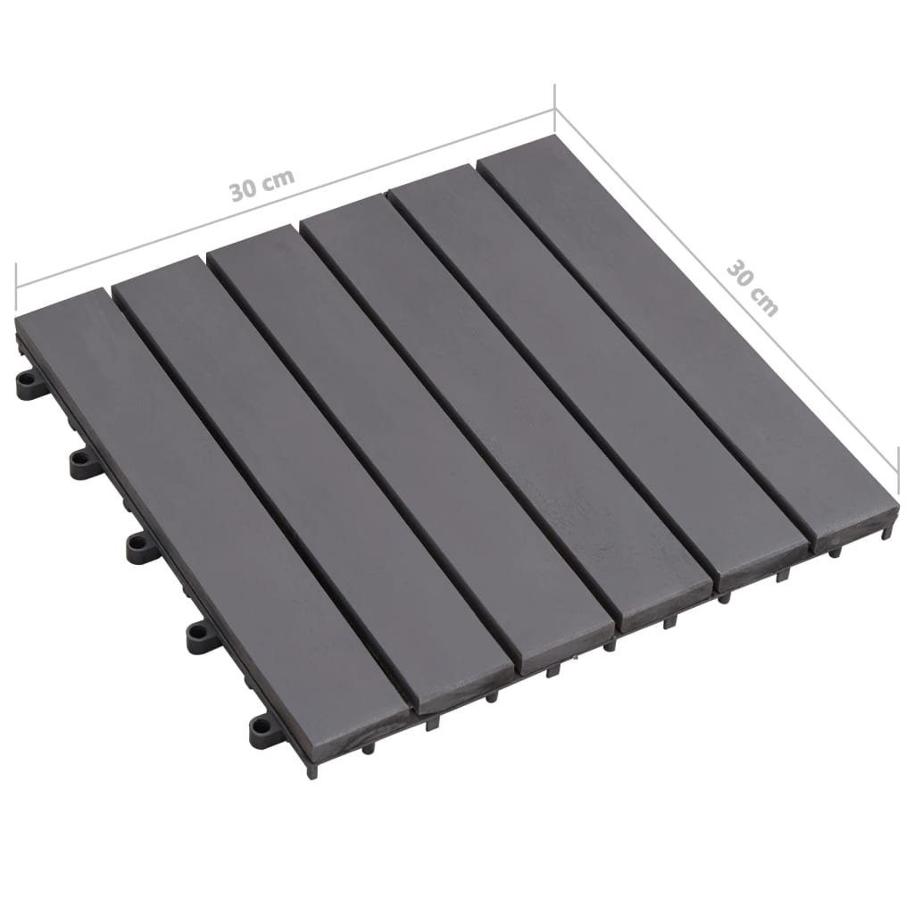 Teppichboden Terrassenfliesen 10 Stk. Grau 30 x 30 cm Massivholz Akazie, vidaXL, Höhe: 240 mm