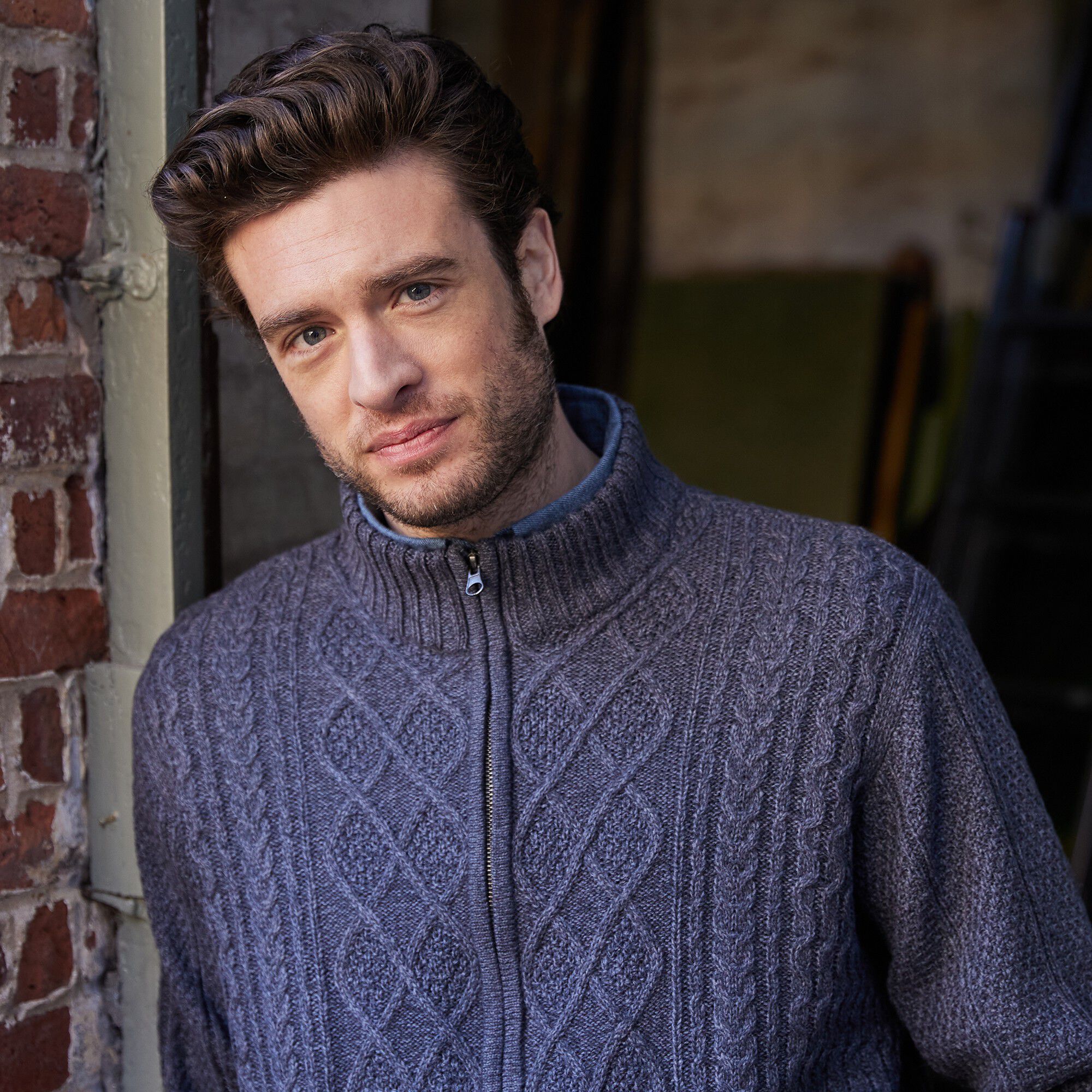 Gilet zippé maille irlandaise