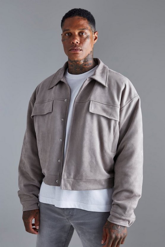 Kastige Wildleder Harrington-Jacke