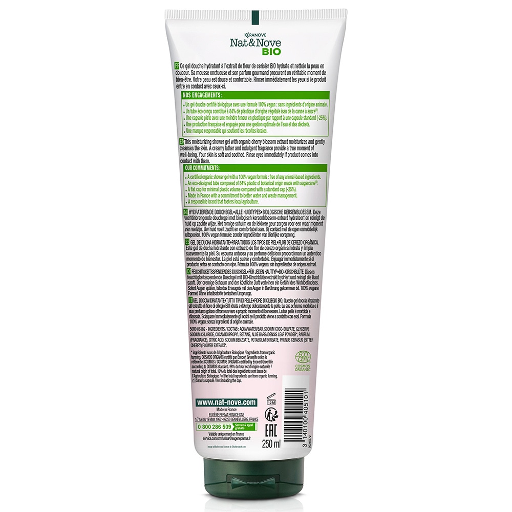 Nat & Nove Bio Gel Douche Hydratant certifié bio Gel Douche certifié bio / Tous types depeaux