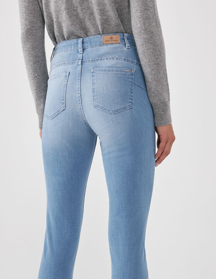 Jegging bleu clair slim sculpt up bas frangés femme