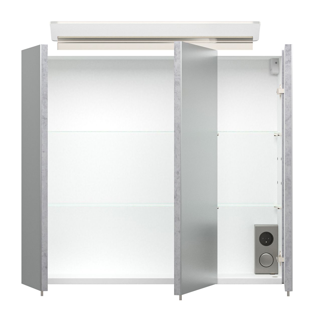 Posseik Spiegelschrank 70 inklusive LED-Acrylglaslampe beton EEK: F