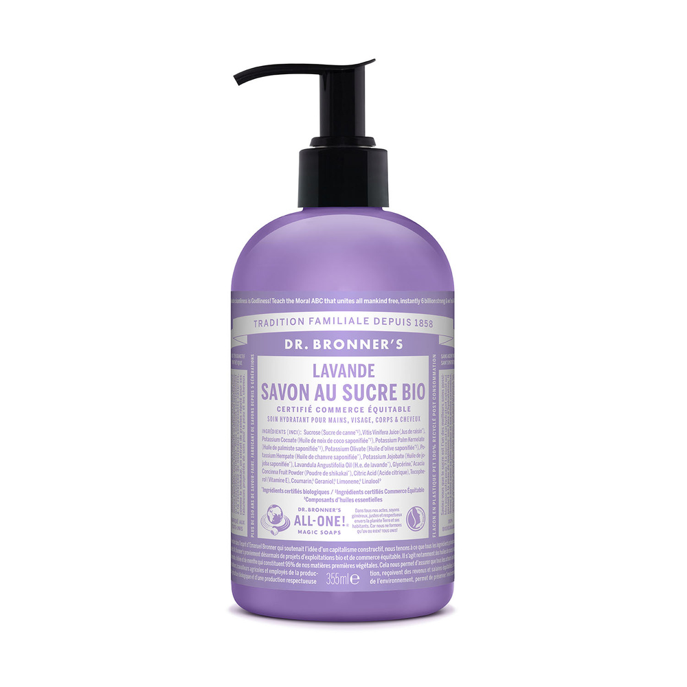 Dr Bronner's Dr Bronner's - Savon au sucre BIO Lavande - 355ml Savon au sucre