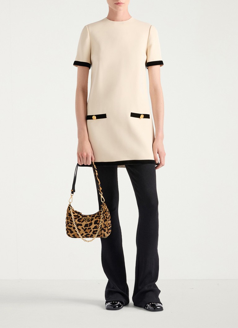 Prada Re-Edition leather shoulder bag with leopard print