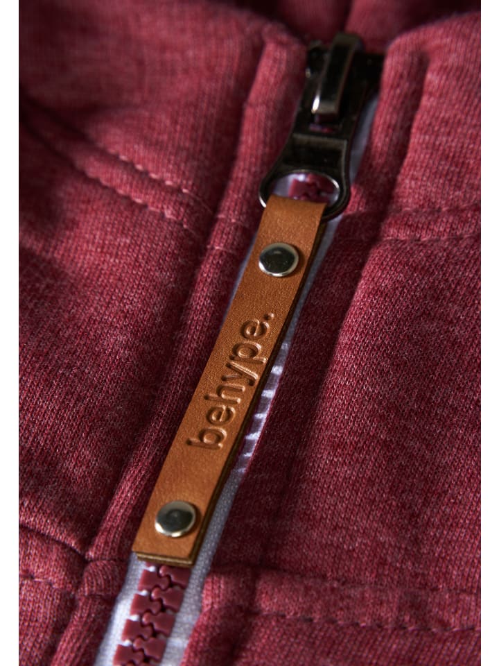 behype Sweatjacke - BHOMNOI Hoodie Weicher Kapuzenpullover Sweatshirt in Weinrot günstig kaufen