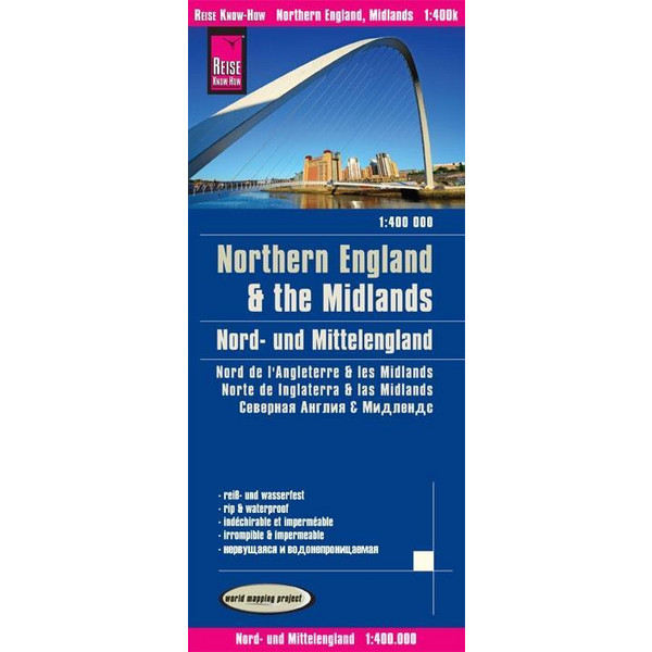 Reise Know-How Landkarte Nord- und Mittelengland / Northern England & the Midlands (1:400.000) - Straßenkarte