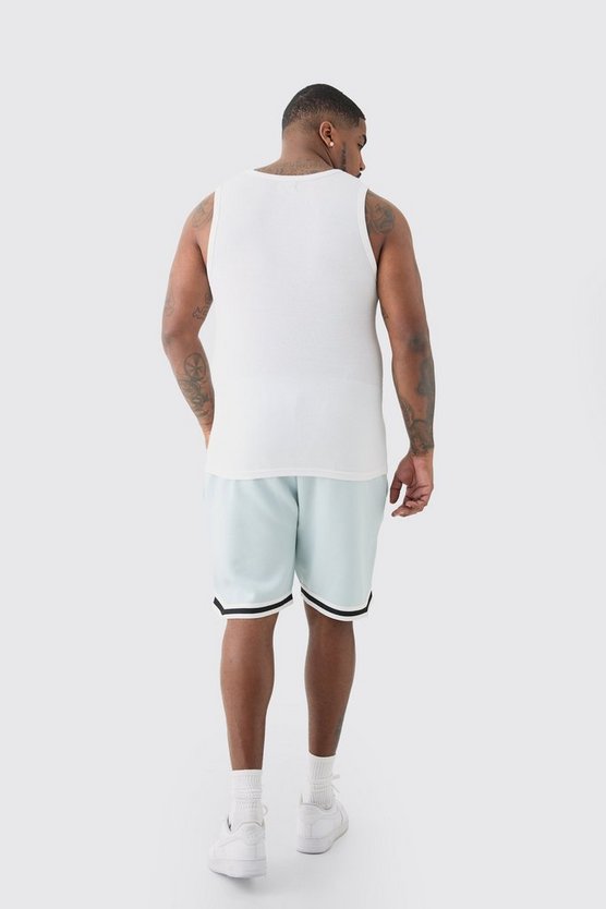 Plus lockere Limited Basketball-Shorts in Lt Blau
