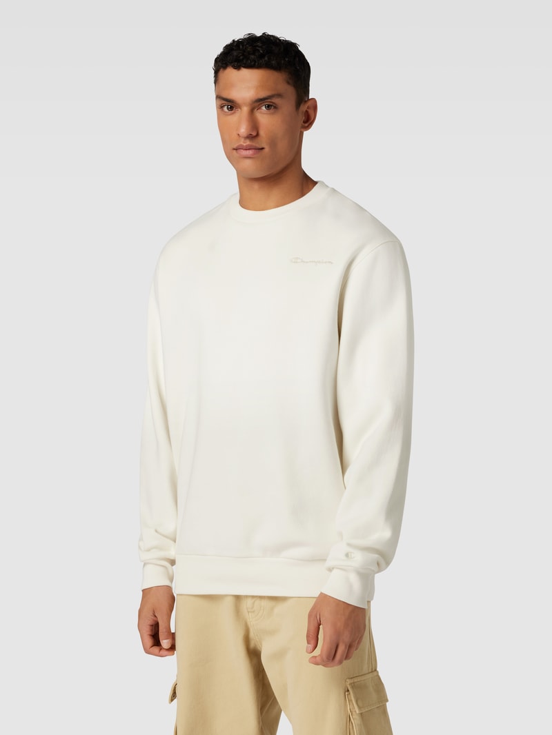 Sweatshirt mit Label-Details Modell 'Rochester' in offwhite