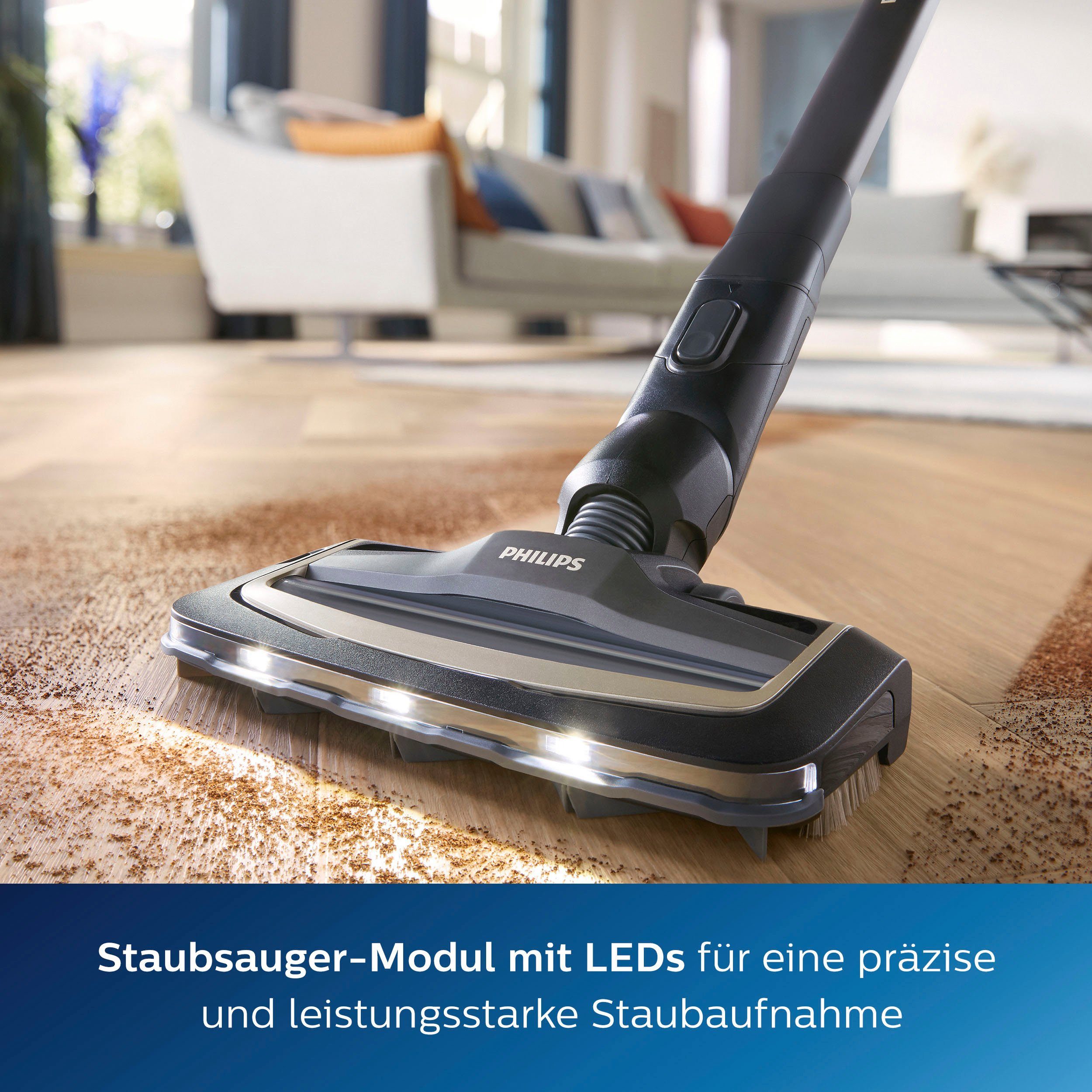 Philips Nass-Trocken-Akkusauger AquaTrio Cordless 9000 Series XW9383, 3-in-1 Saugen und Wischen in einem Zug