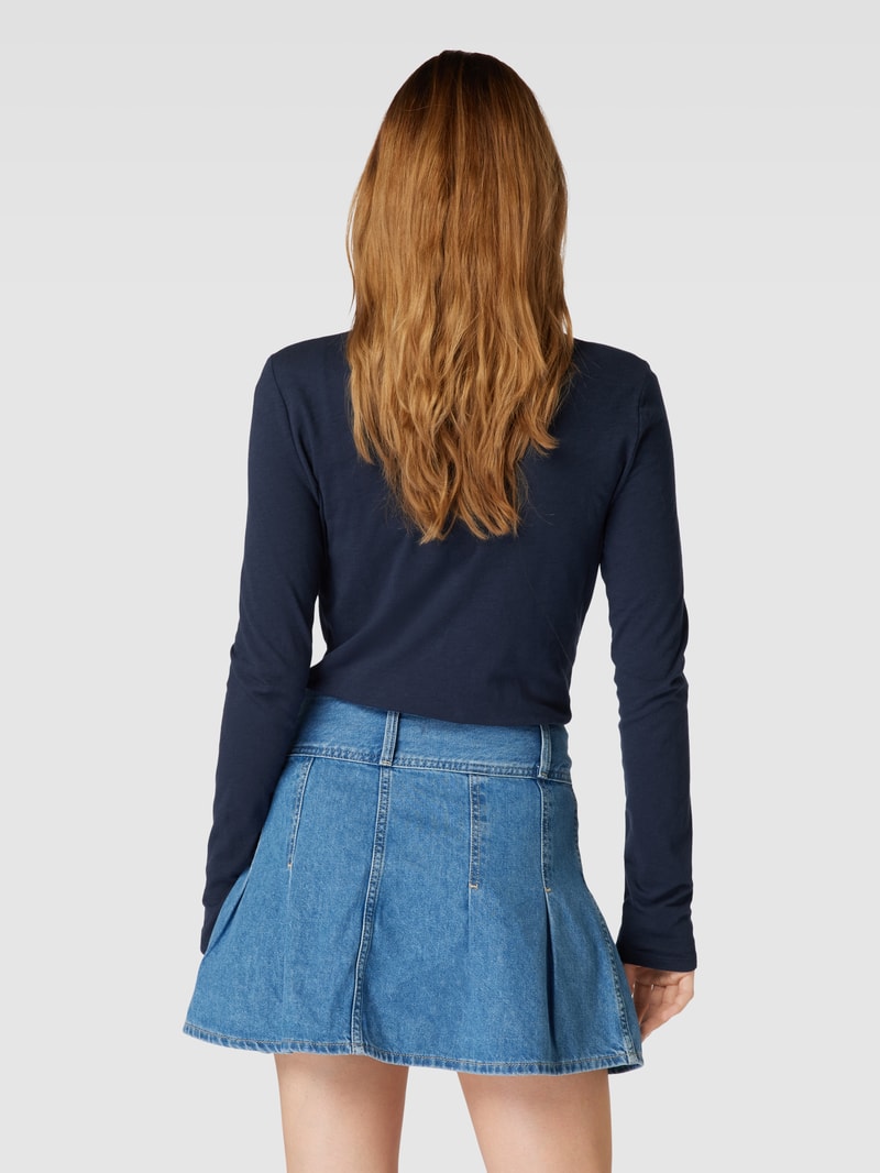 Longsleeve mit Rollkragen in marineblau