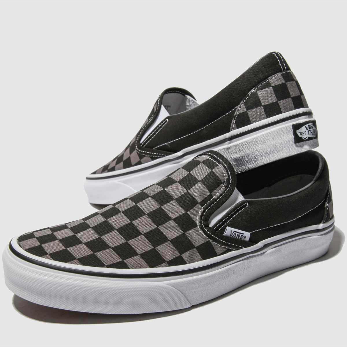 Vans klassiska schackrutiga träningsskor i svart och grått