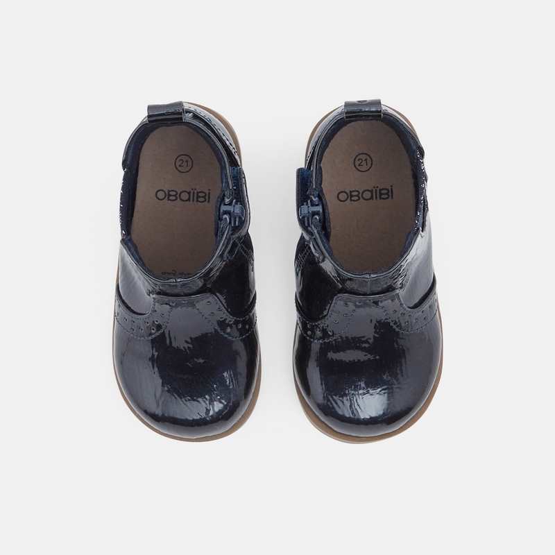 Boots Chelsea vernies bleues bébé fille