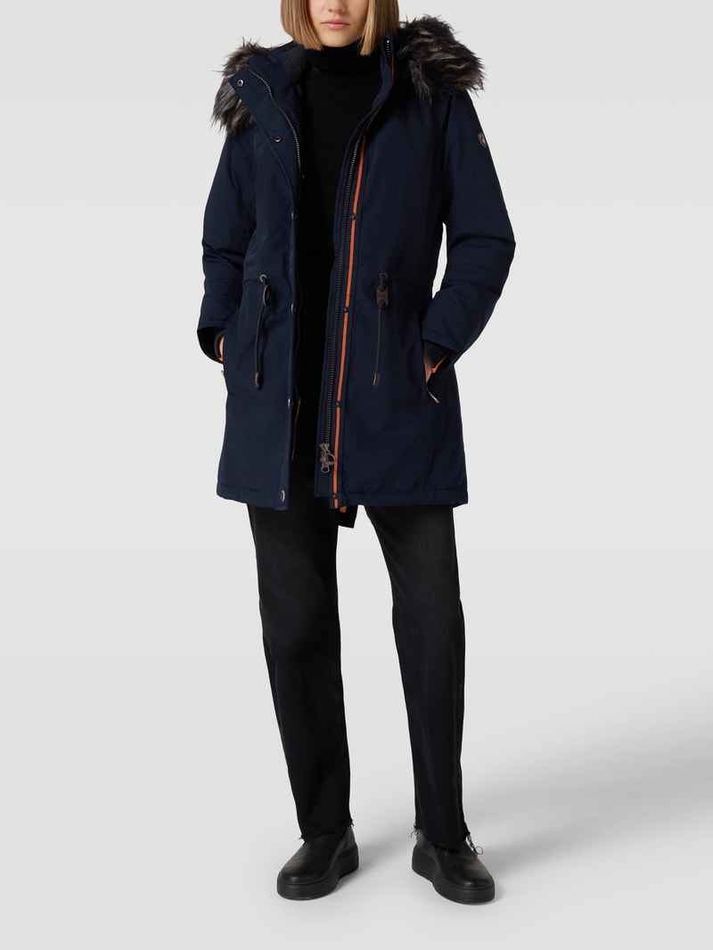 Funktionsjacke mit abnehmbarem Webpelz im Modell 'Wolkenlos 878' in marineblau