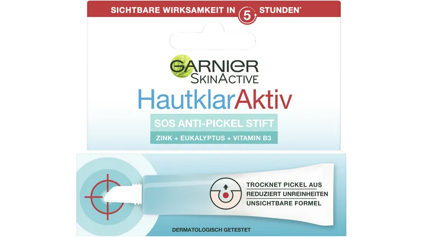 Garnier Skin Active Hautklar SOS Anti-Pickel-Gel-Stift: Trocknet Pickel in 5 Stunden aus und mildert Hautunreinheiten 10 ml