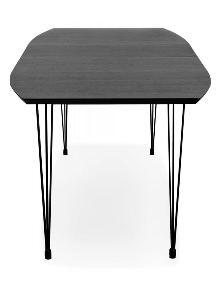 KADIMA DESIGN Ausziehbarer Esstisch aus Eschenholz und Metall | Industrieller Stil in Schwarz günstig kaufen onesize
